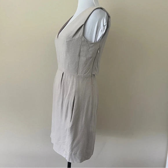 Diane Von Furstenberg DVF Fumi Tan Grey Poplin Shift Dress Women’s Size 4 - Picture 5 of 12
